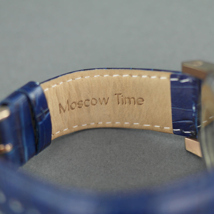 Hora de Moscú a World Timer Reloj de pulsera automático con esfera azul