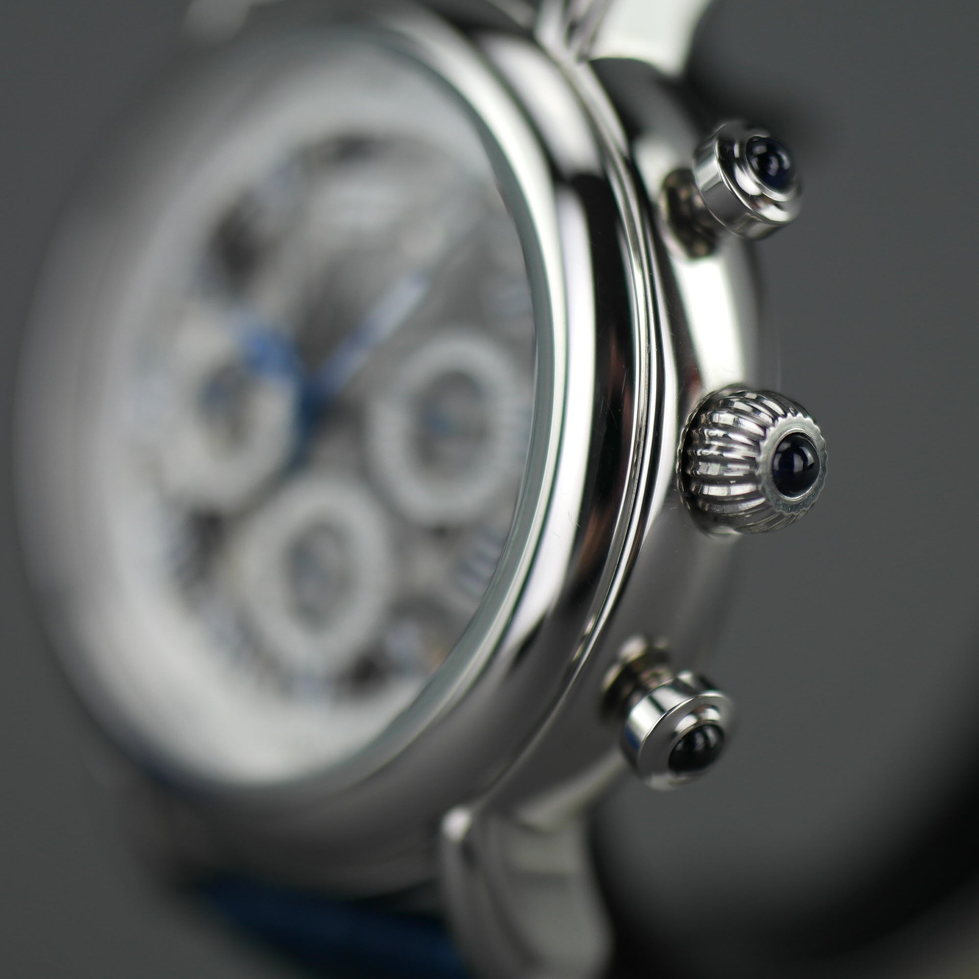 Constantin Weisz Skeleton Automatik-Armbanduhr mit blauem Lederarmband