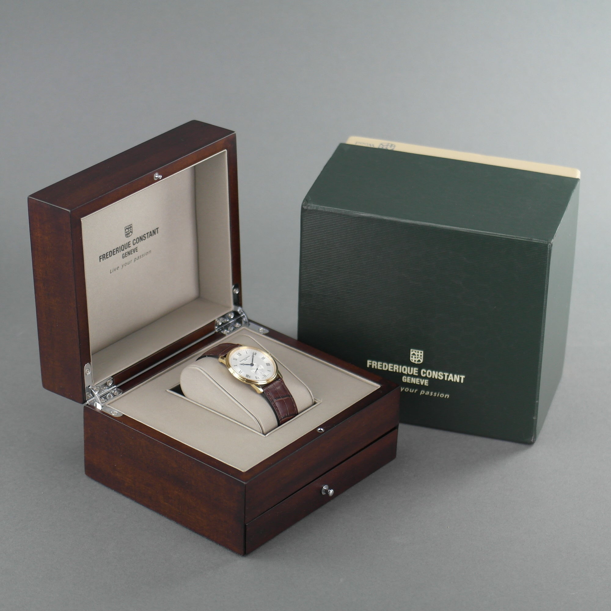 Frederique Constant Reloj de pulsera Slimline chapado en oro