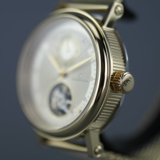Constantin Weisz Limited Edition vergoldete Automatik-Armbanduhr mit 20 Juwelen und Armband