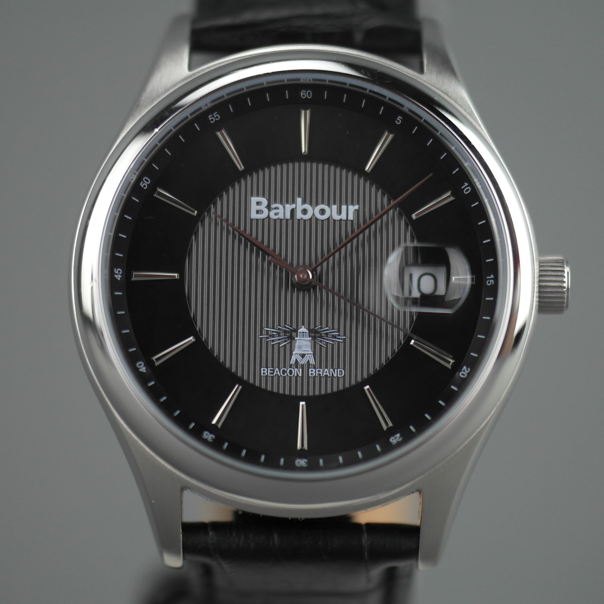 Reloj Barbour Heaton Gents con movimiento suizo y correa de piel negra