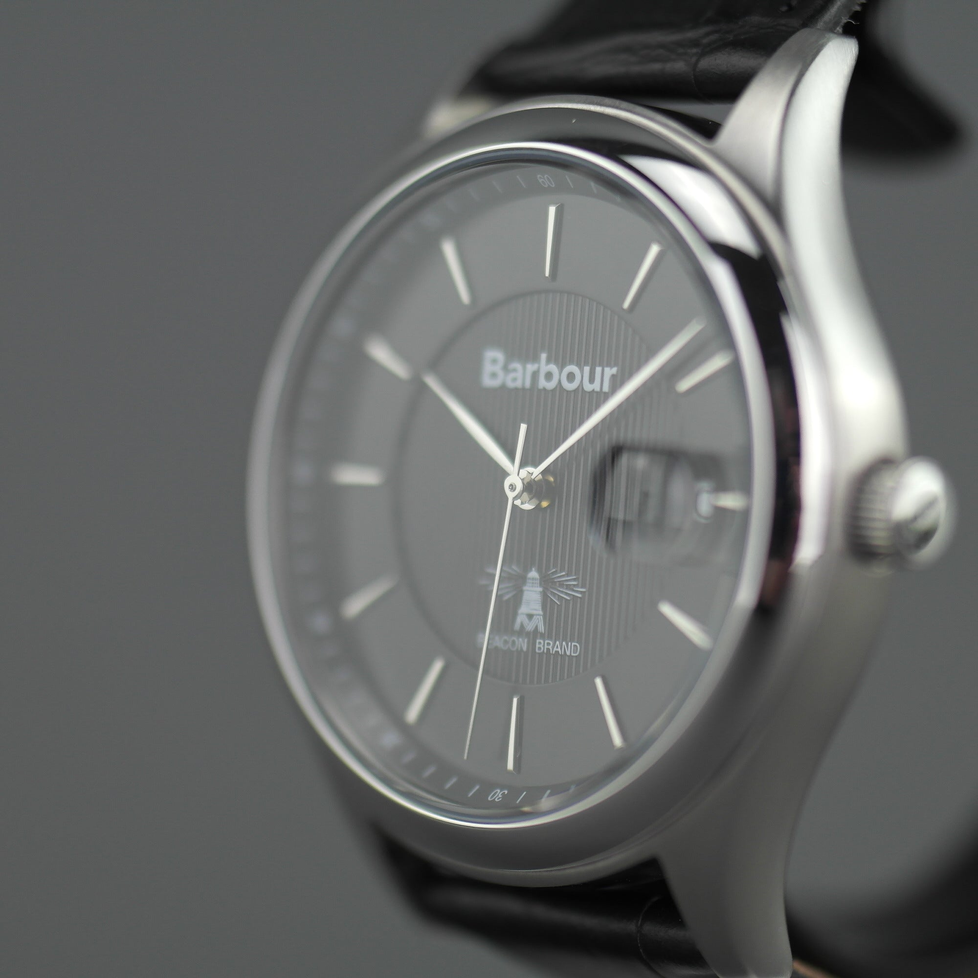 Barbour Heaton Gents watch with Swiss movement and black leather strap