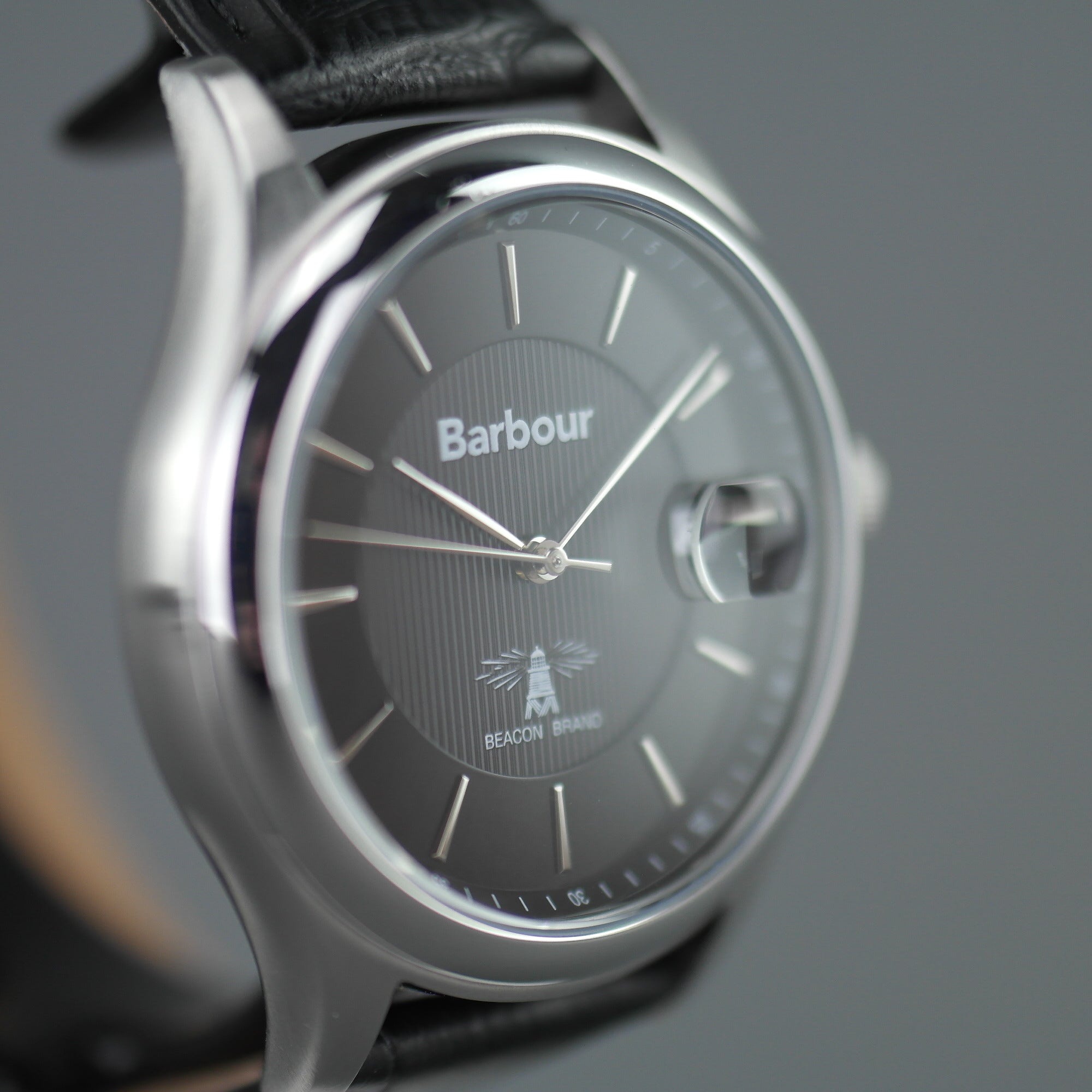 Barbour Heaton Gents watch with Swiss movement and black leather strap