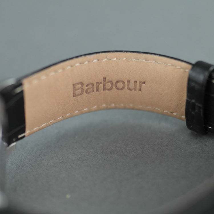 Barbour Heaton Herrenuhr mit Schweizer Uhrwerk und schwarzem Lederarmband