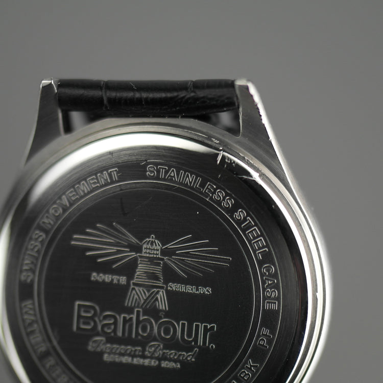 Reloj Barbour Heaton Gents con movimiento suizo y correa de piel negra
