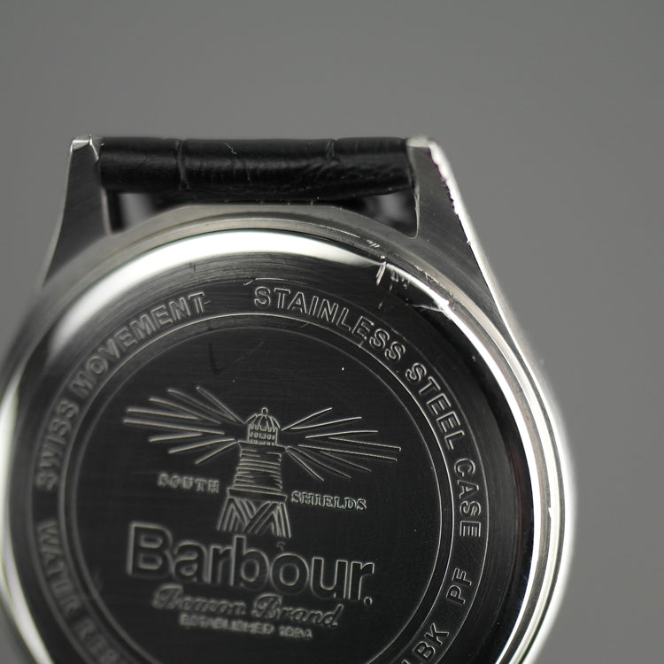 Barbour Heaton Herrenuhr mit Schweizer Uhrwerk und schwarzem Lederarmband