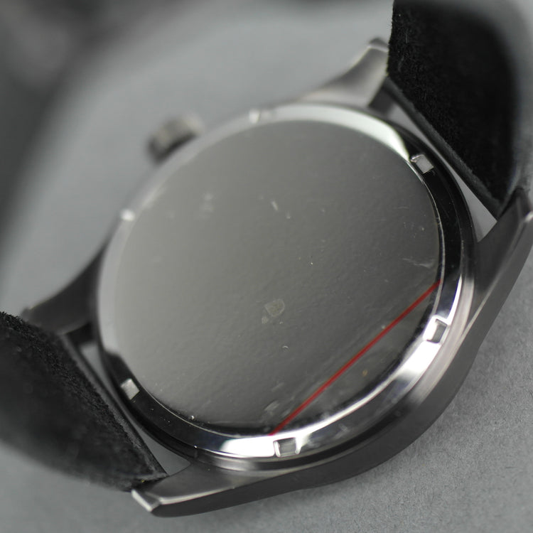 Reloj de pulsera Barbour International Biker esfera negra con fecha y correa de cuero 