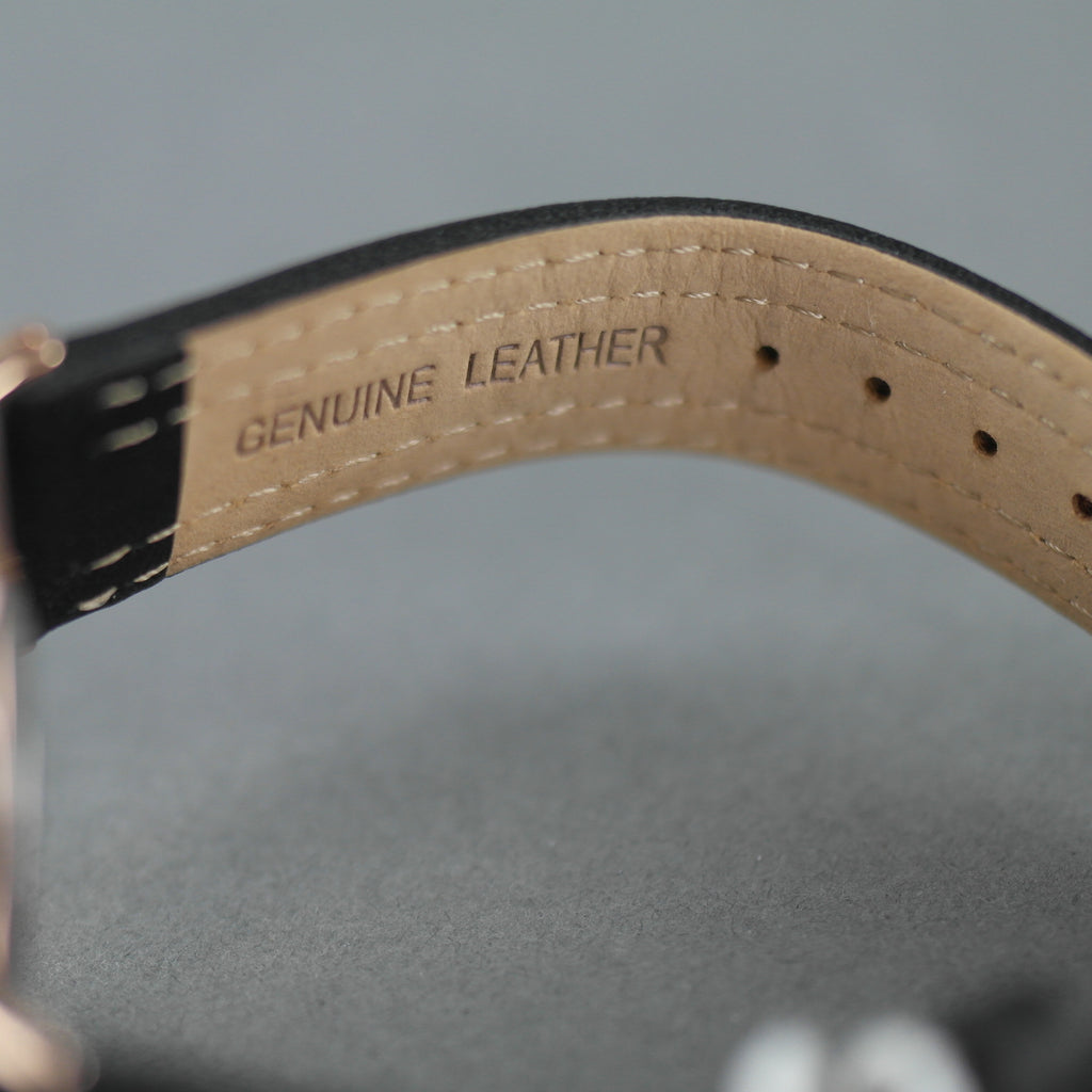 Barbour International – Hartley – goldfarbene Armbanduhr mit schwarzem Zifferblatt und Lederarmband