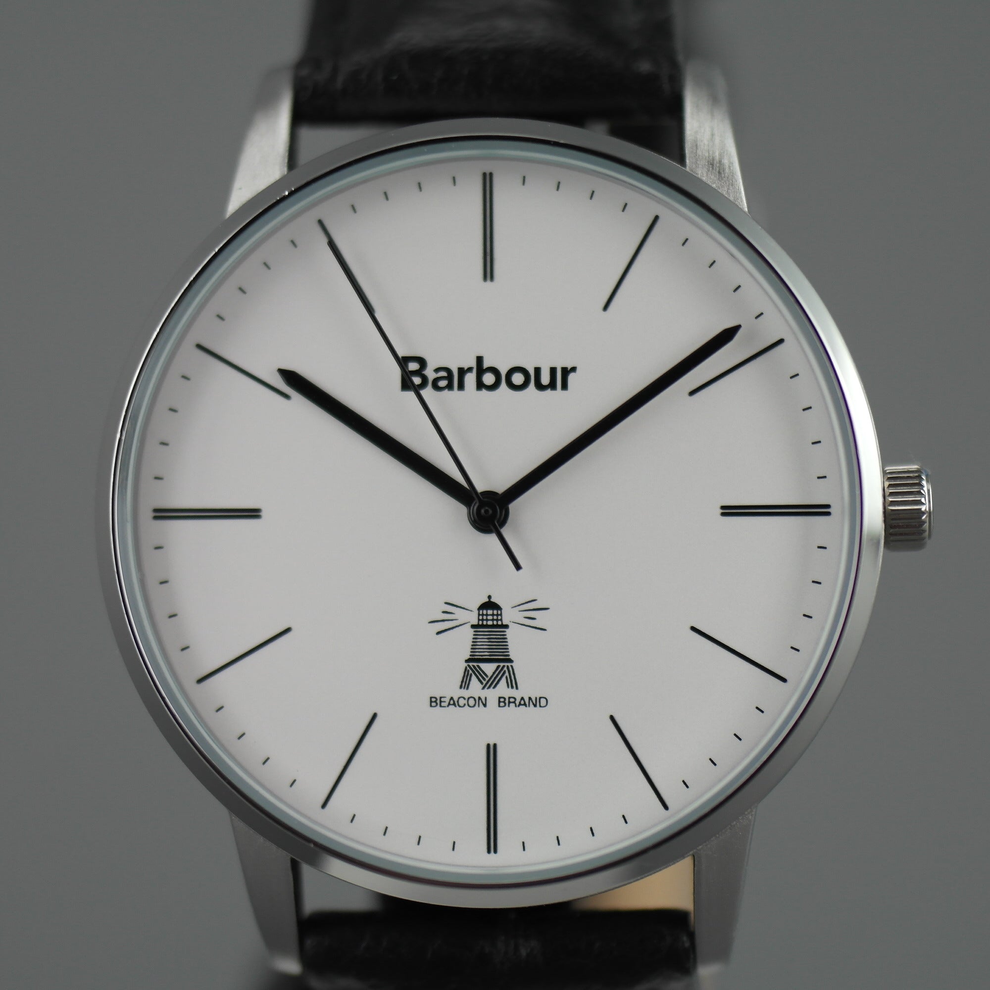 Barbour Hartley wrist watch with white dial and leather strap