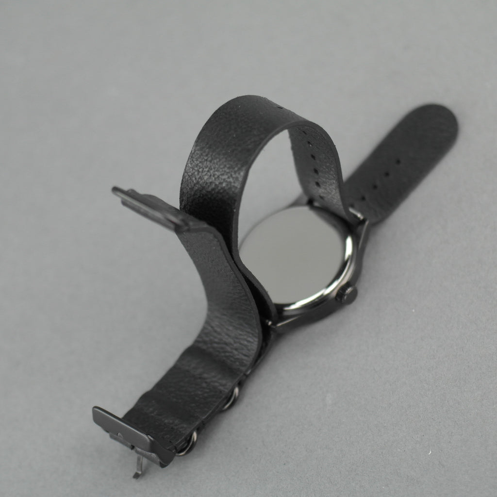 Barbour Bywell black wrist watch black dial and Nato leather strap
