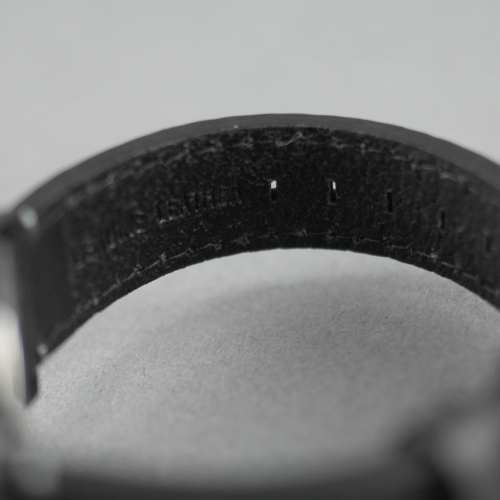 Barbour Jarrow schwarze Armbanduhr, schwarzes Zifferblatt und Lederarmband 