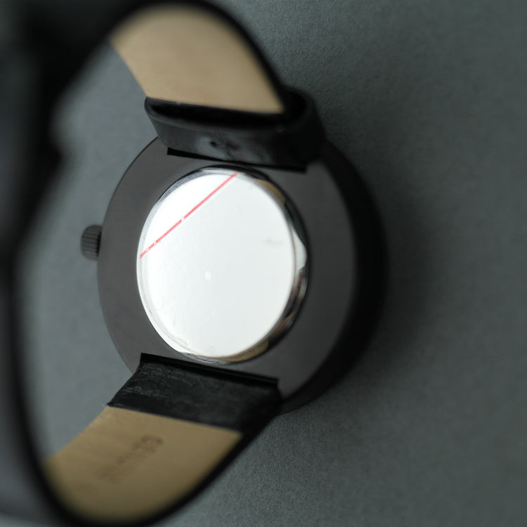 Barbour International Casual reloj de pulsera negro con correa de cuero negra 