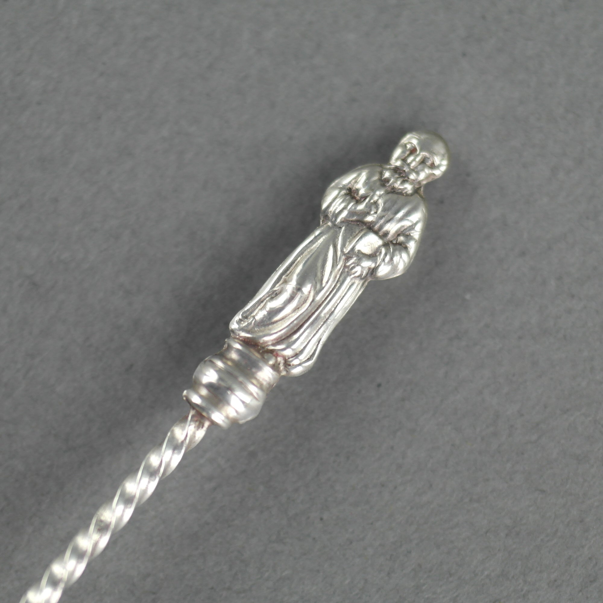 Antique 1898 sterling silver spoon William Devonport Apostle and shell bowl