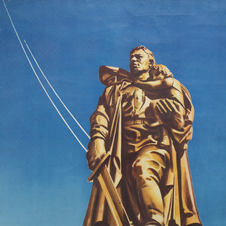 Vintage Original Motivation poster 1969 Glory for Soldier Liberator USSR interior print