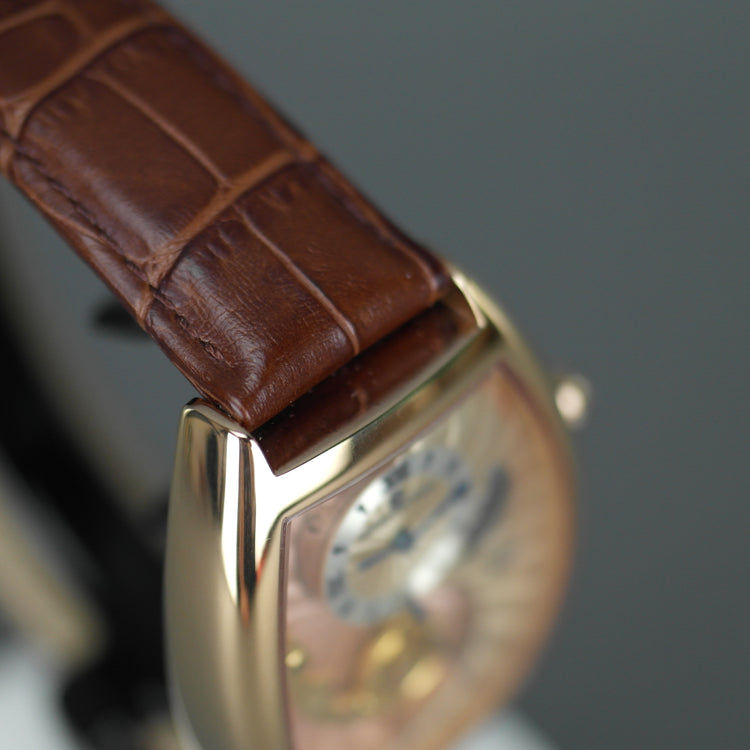 Constantin Weisz Limited Edition automatic gold plated wrist watch with leather strap