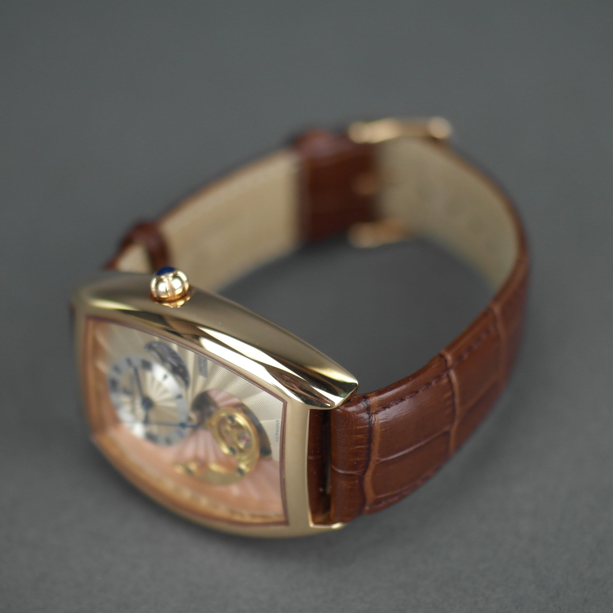 Constantin Weisz Limited Edition automatische vergoldete Armbanduhr mit Lederarmband 