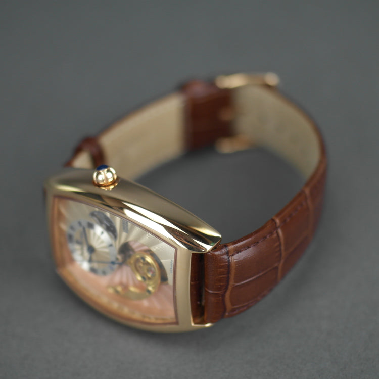 Reloj de pulsera automático bañado en oro Constantin Weisz de edición limitada con correa de piel 