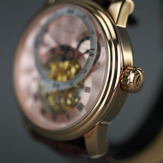 Constantin Weisz Carousel 29 joyas Reloj de pulsera automático esqueleto y correa de piel