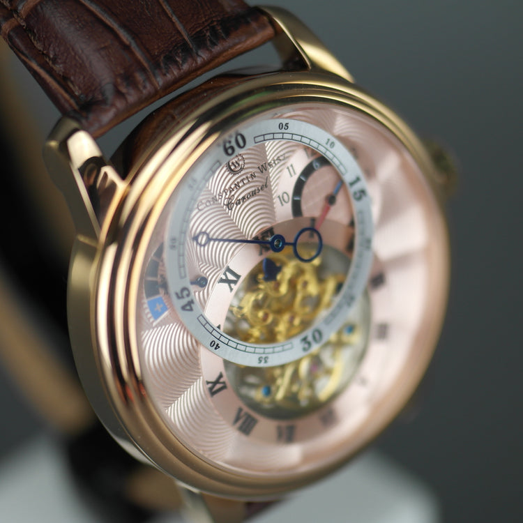 Constantin Weisz Carousel 29 joyas Reloj de pulsera automático esqueleto y correa de piel