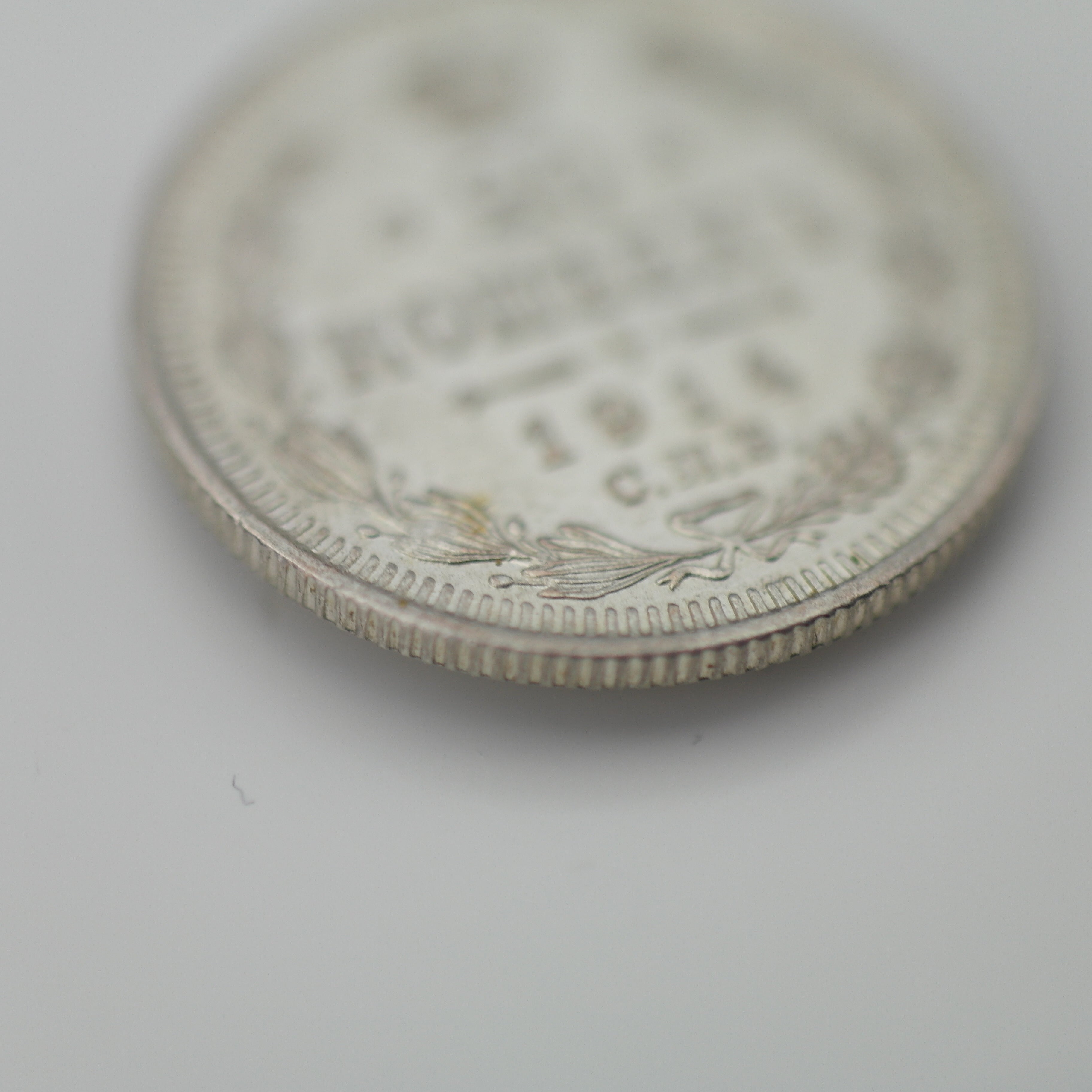 Antigua moneda de plata maciza de 1914 20 kopeks Emperador Nicolás II del Imperio Ruso