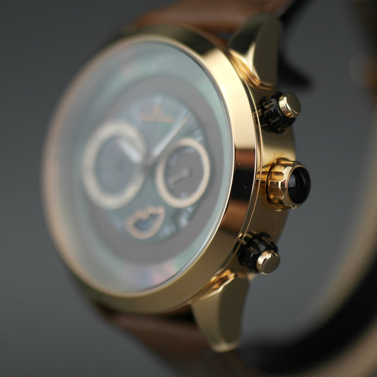 Constantin Weisz vergoldete Automatik-Armbanduhr mit 21 Steinen und MOP-Zifferblatt