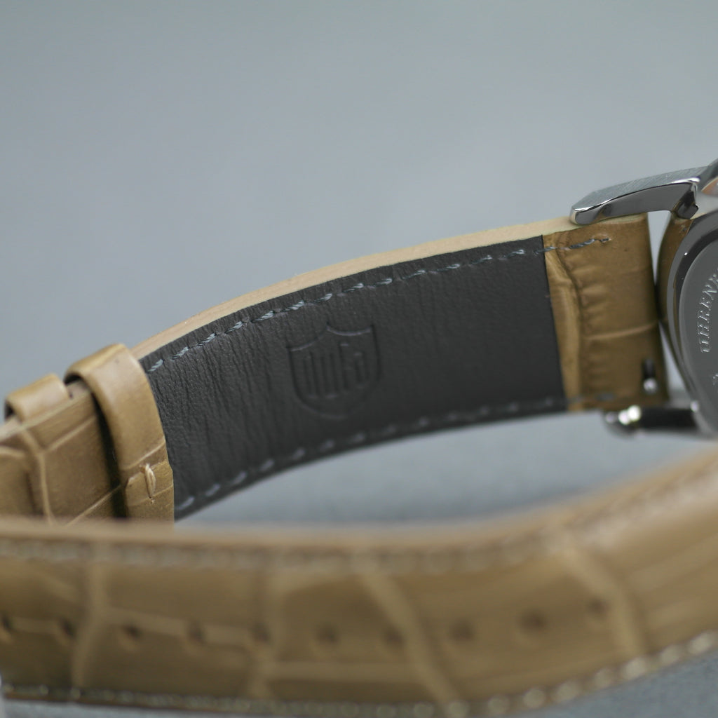 DuFa Weimar Chrono Herrenarmbanduhr aus Edelstahl mit Lederarmband 