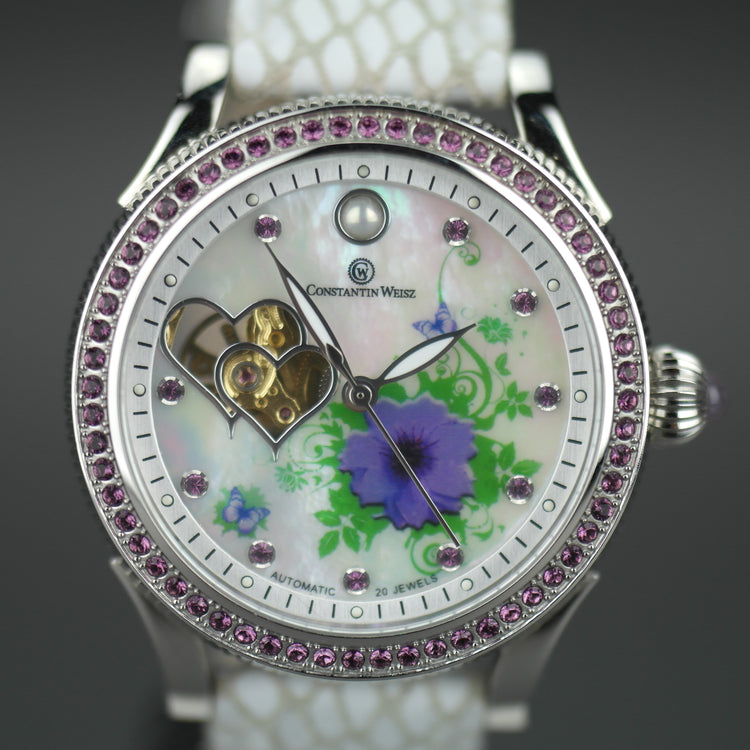 Constantin Weisz Flower Love Reloj de pulsera automático con esfera de nácar