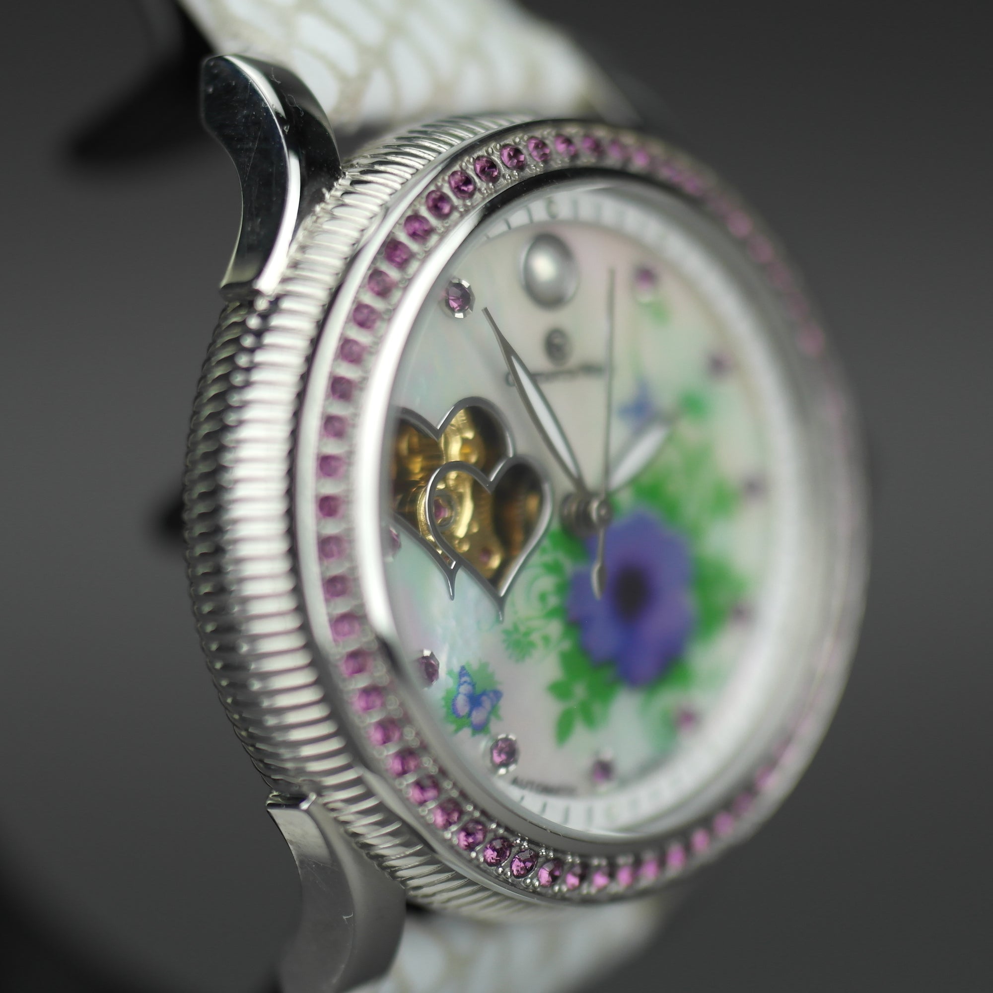 Constantin Weisz Flower Love Automatik-Armbanduhr mit Perlmutt-Zifferblatt