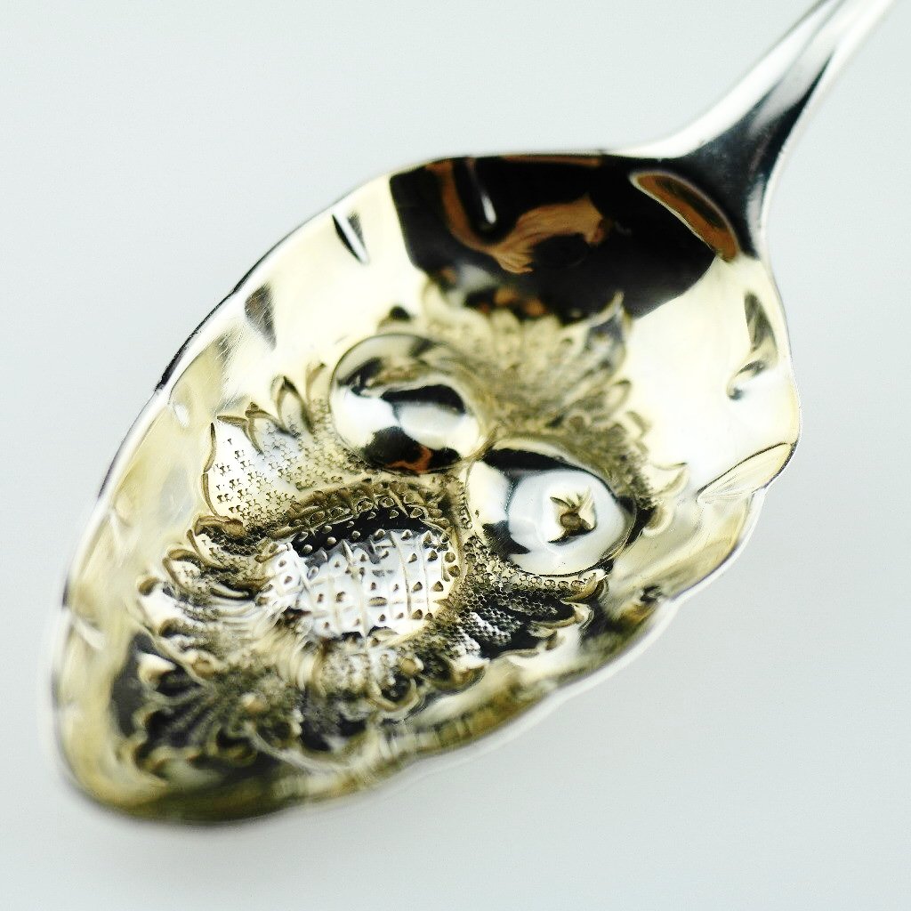 Antique 1795 sterling silver berry spoon London Samuel Holmes