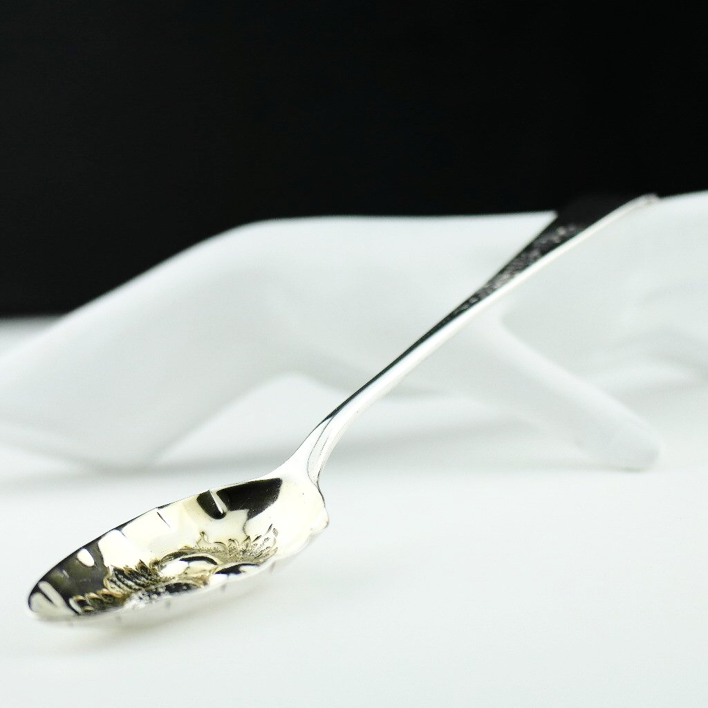 Cuchara de bayas antigua de plata de ley de 1795 Londres Samuel Holmes