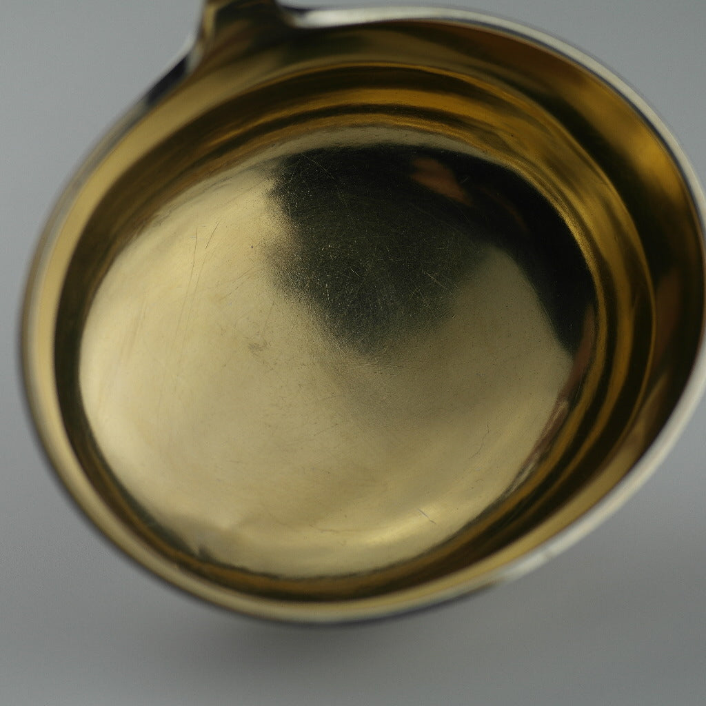 Cucharón grande alemán antiguo de plata maciza Hanau 800 Knauer CR