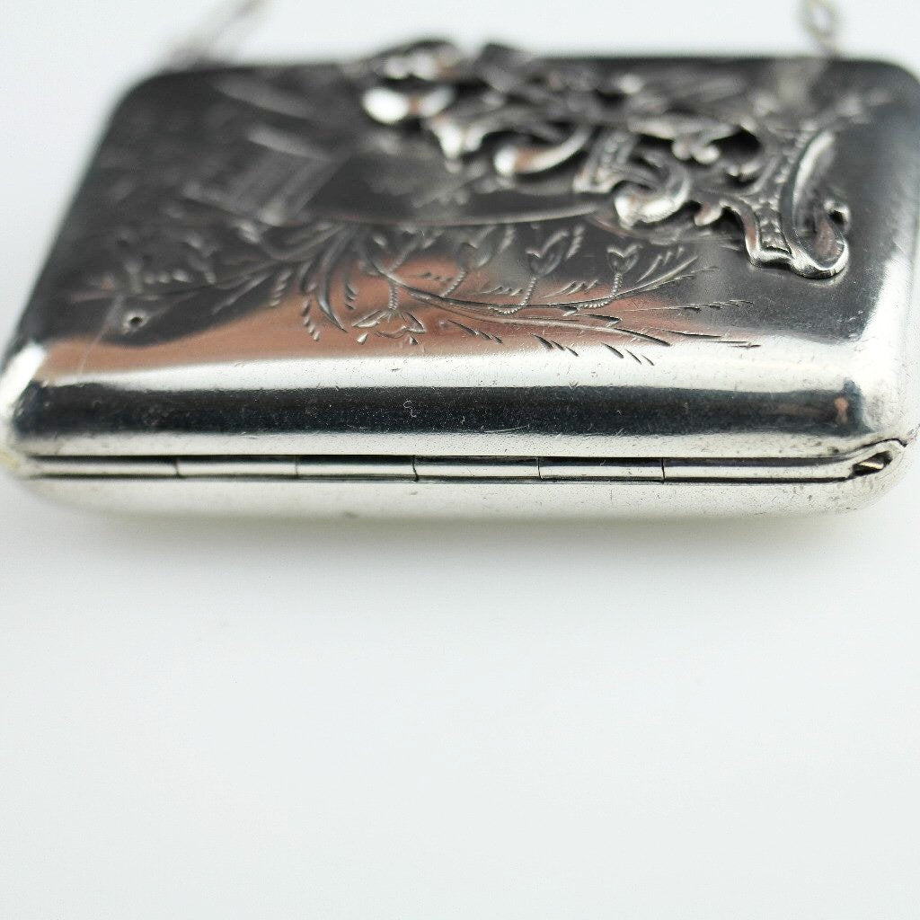 Antique solid silver wallet purse Emperor Nicolas II era of Russia 84