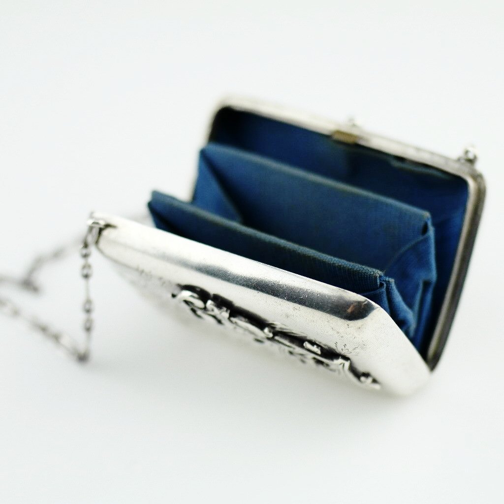 Antique solid silver wallet purse Emperor Nicolas II era of Russia 84