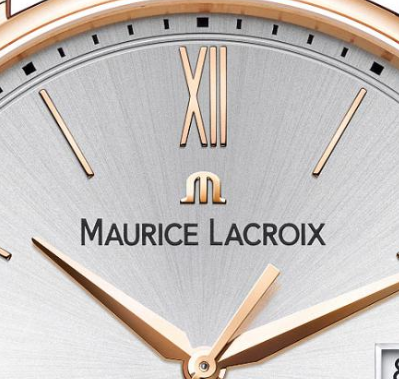 Maurice Lacroix, in der Schweiz hergestellte, vergoldete Eliros Gent-Armbanduhr mit Lederarmband
