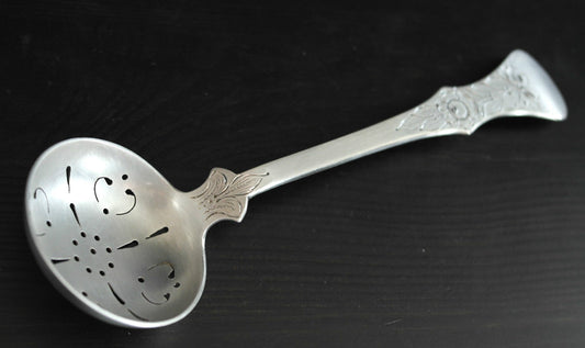 Antique solid silver powder sifter spoon Norway 830S TH Marthinsen