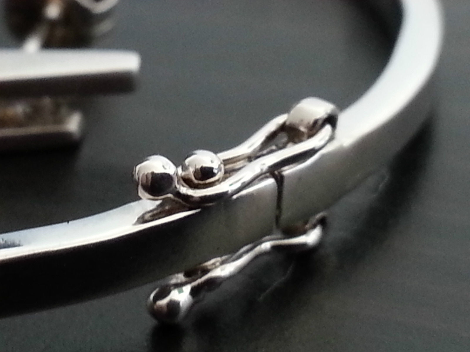 Modern Sterling silver set bangle and earrings with Cubic Zirconia stones