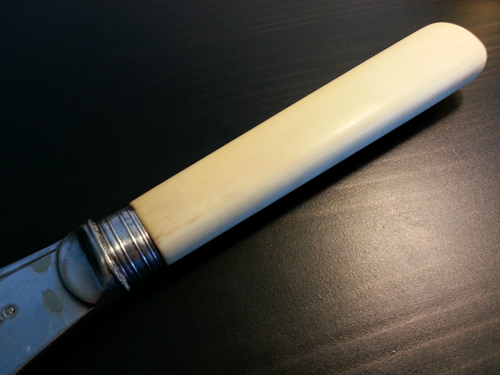 Antique silver plated ornamented serving knife British Empire