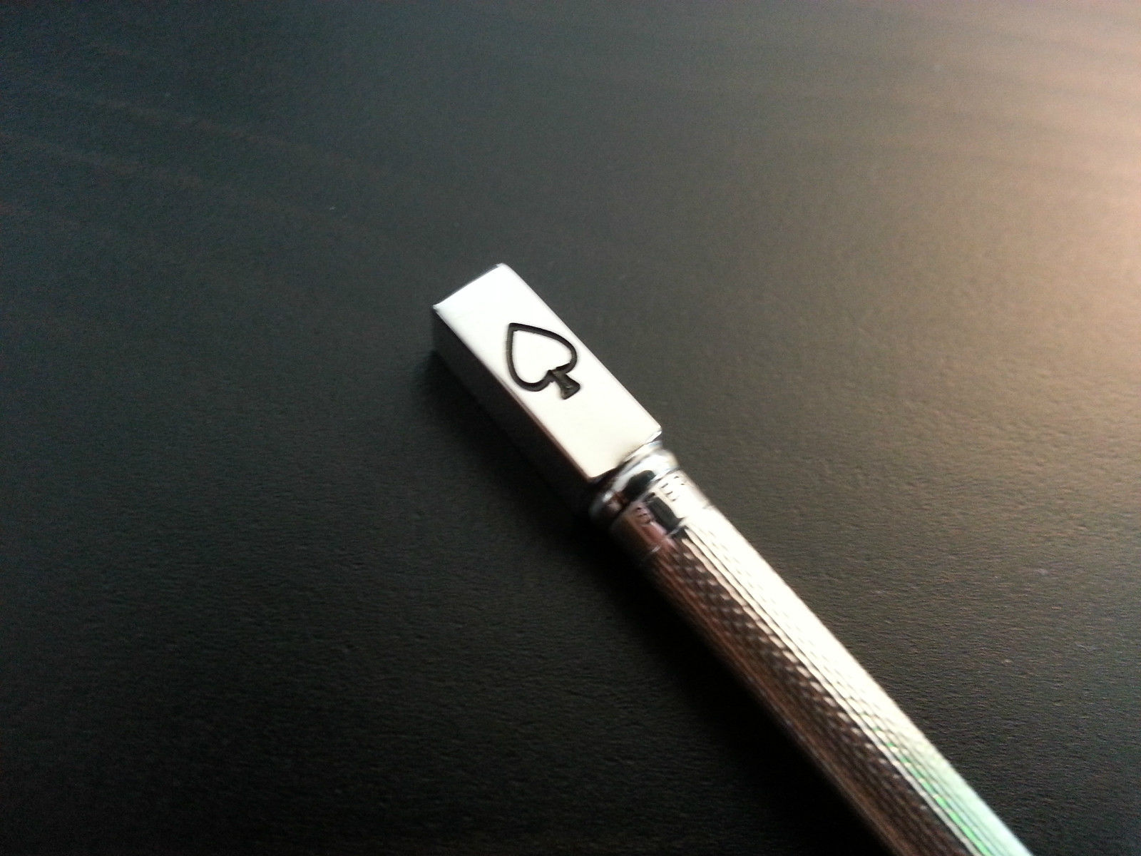 Vintage Sterling silver propelling pencil Spades USA America