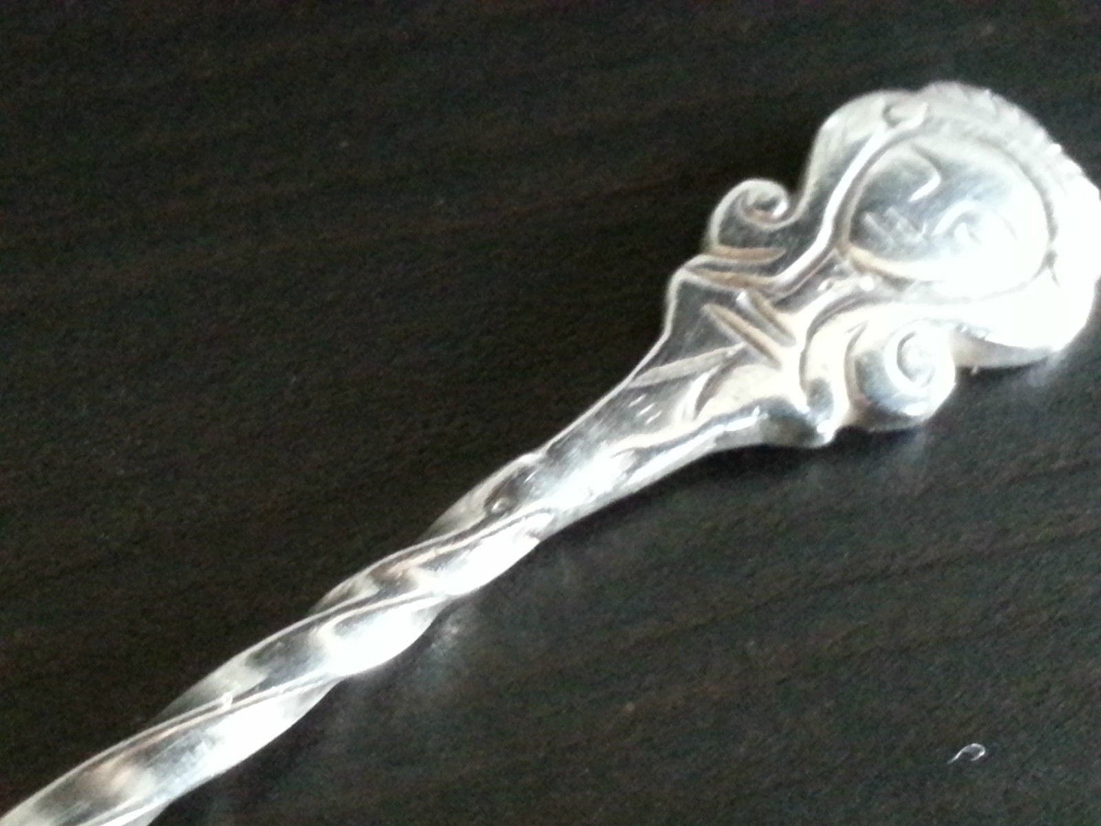 Antique 1901 solid silver coin spoon salt mustard quarter Rupee India British Empire