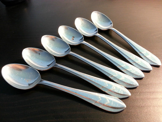 Antique silver plated tea set of six spoons British Empire Sheffield