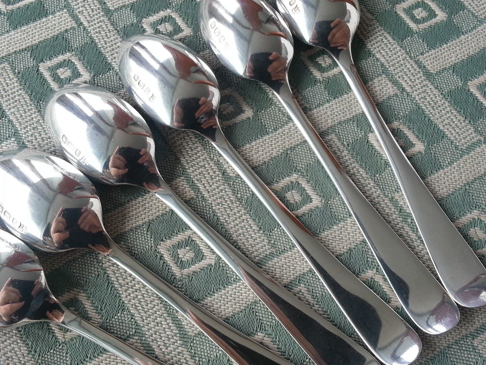 Antique 1897 sterling silver set of spoons and tongs James Deakin and Sons British Empire