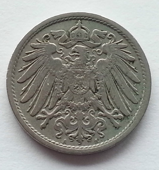 Moneda antigua de 1906 10 fenning Kaizer Deutsches reich Alemania Segundo Reich