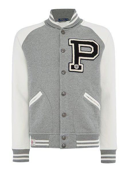 Polo Ralph Lauren Chaqueta polar de béisbol gris Cardigan Regent